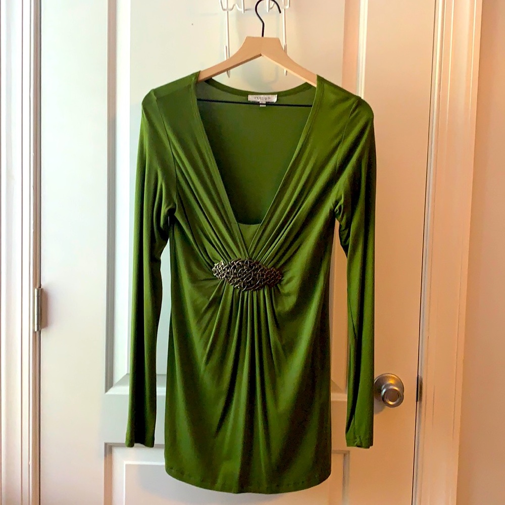 Large, dressy, long sleeved shirt